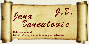 Jana Dančulović vizit kartica